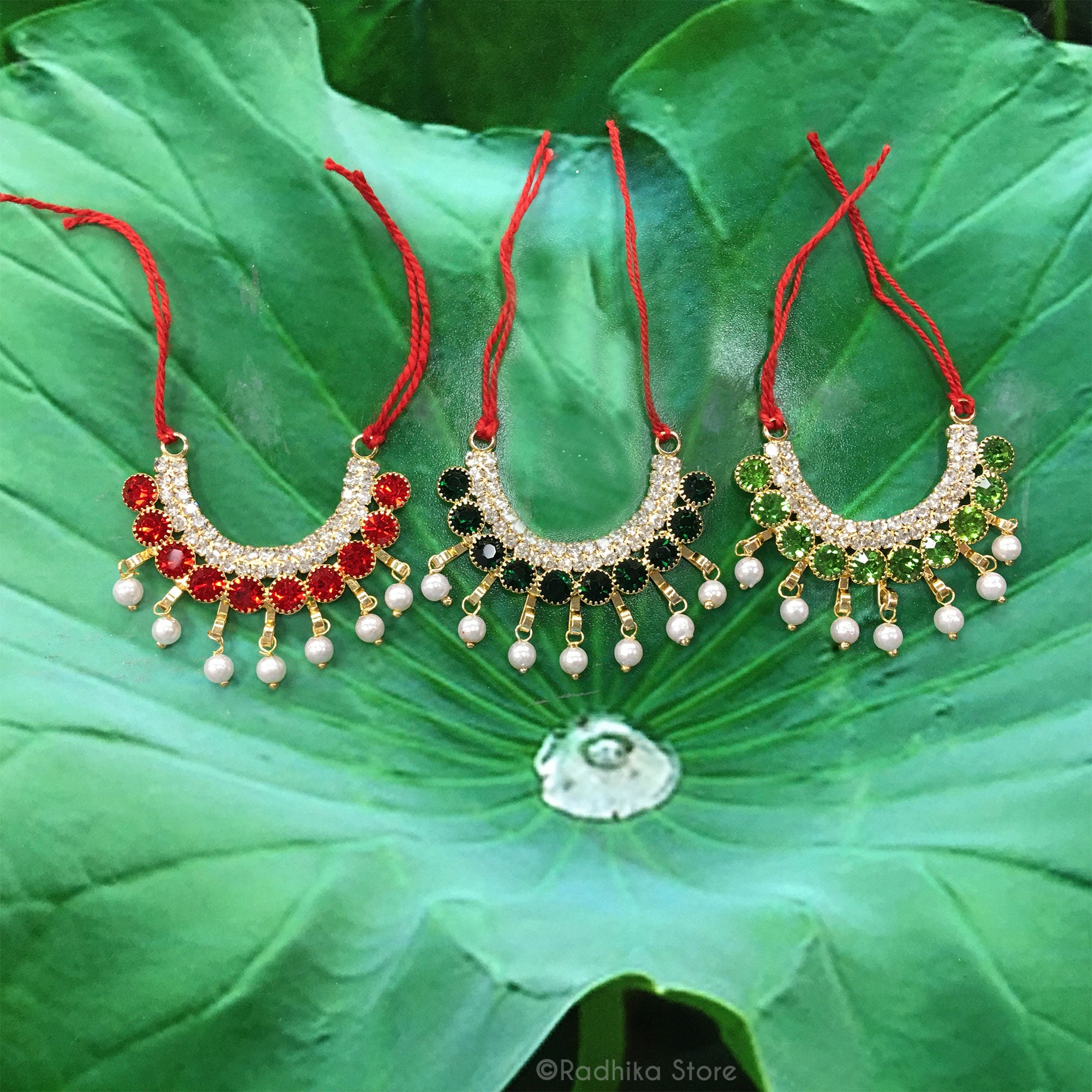 Peridot Beads And Natural Pearls with Silver Beads Lumbi Rakhi - Jaipur  Jewels